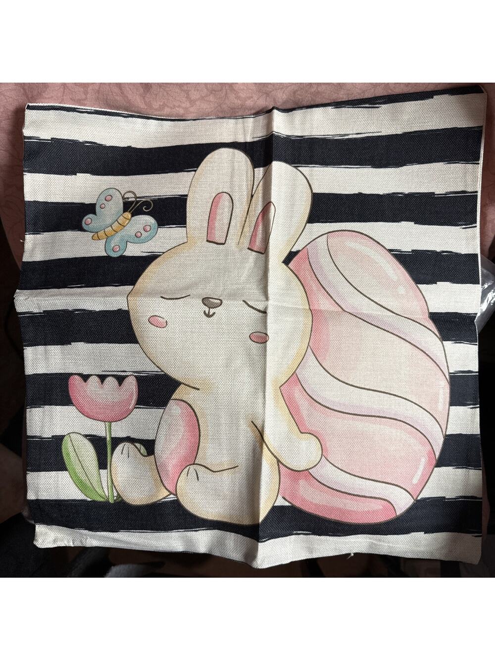 Happy Easter Bunny Spring Easter Throw Pillow Cover Holiday Home Decor